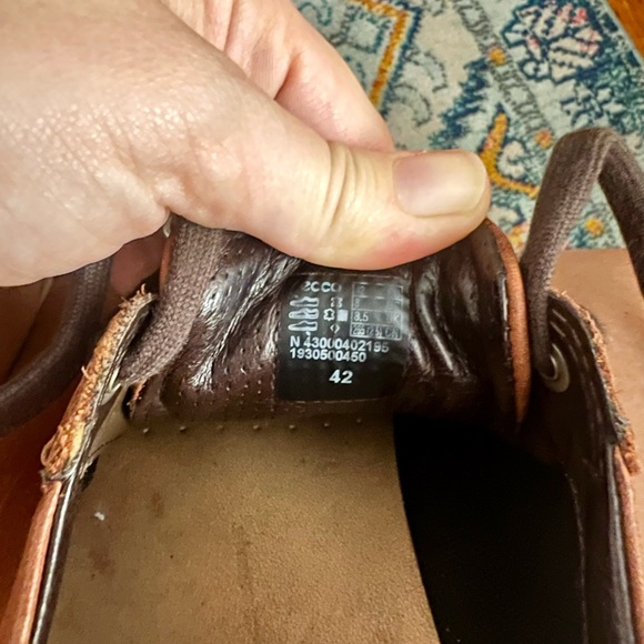 Ecco Men's Brown Leather Soft Sneakers - Picture 5 of 6